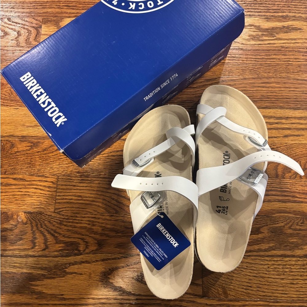 Birkenstock White Cross-Strap Sandals